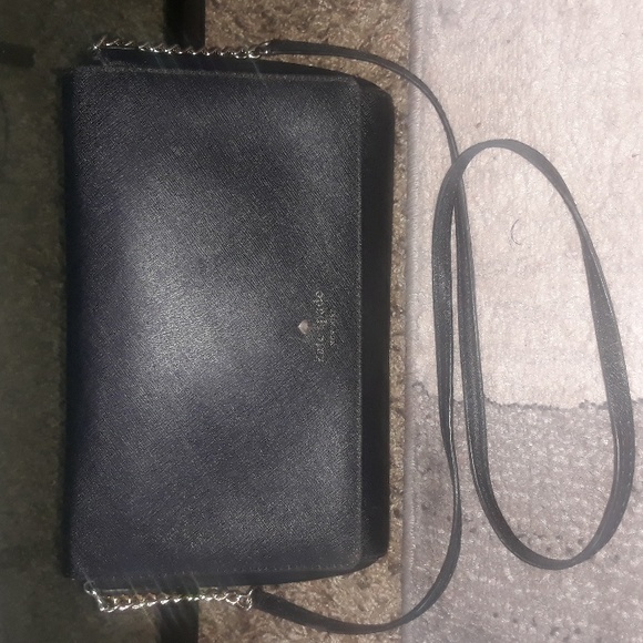 Kate Spade Vintage Chain Crossbody Black w Pink interior - Picture 2 of 14